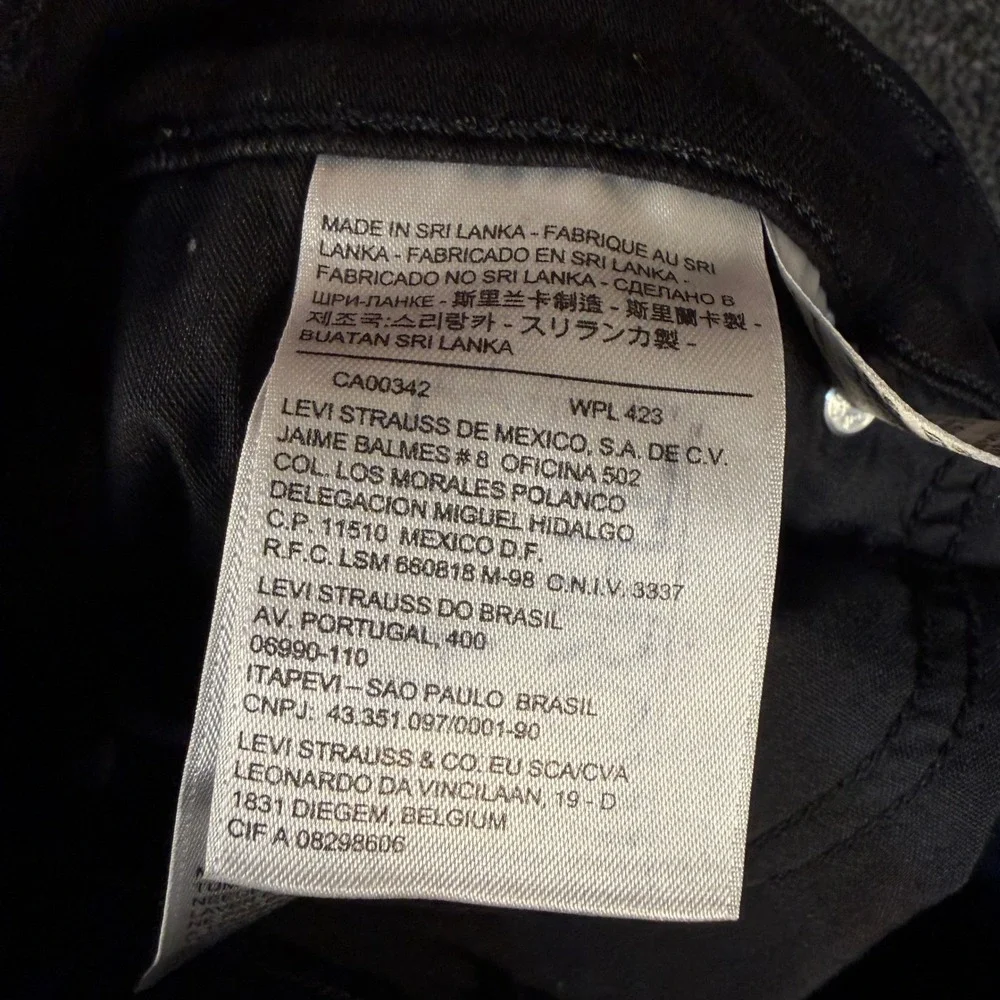Levis 505 Straight Leg Jeans Mens 30x30 Black Denim Pants 15505-0120